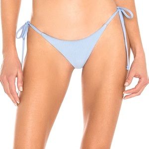 Frankie’s Bikinis Sky Ribbed String Bottoms